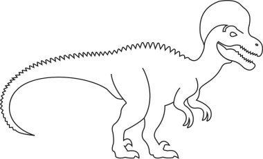 Dinozor simgesi, tarih öncesi sürüngenlerin siyah vektörü T-Rex Raptor çizgi filmi dinozor antik hayvan silueti ve şeffaf arkaplanda izole edilmiş fosil taslağı.