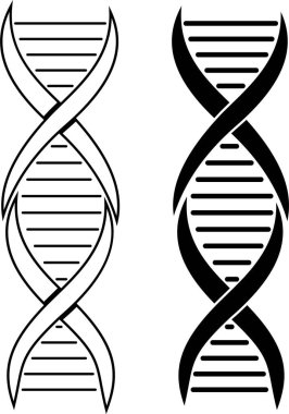 DNA simgesi seti. Çokgen kablo DNA molekülü. Tıp bilimi, genetik biyoteknoloji, kimya biyolojisi, gen hücre konsepti çizimi izole edilmiş arka plan. Yenilik teknolojisi kavramı
