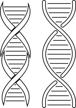 DNA simgesi seti. Çokgen kablo DNA molekülü. Tıp bilimi, genetik biyoteknoloji, kimya biyolojisi, gen hücre konsepti çizimi izole edilmiş arka plan. Yenilik teknolojisi kavramı