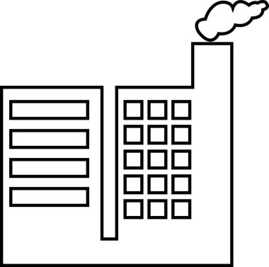 Endüstriyel fabrika binaları simgesi şeffaf arkaplanda izole edilmiş. Bitkilerin ve fabrikaların siyah siluetleri. Nükleer enerji santrali vektörü. .