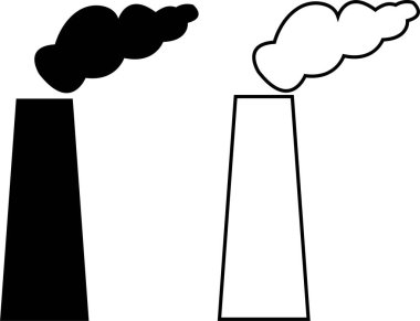 Endüstriyel fabrika ikonu seti şeffaf arkaplanda izole edildi. Bitkilerin ve fabrikaların siyah siluetleri. Endüstriyel el el yapımı depo nükleer enerji santrali vektörü koleksiyonu .