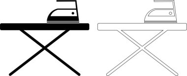 Demir ikonlar hazır. Ağ ve uygulama tasarım koleksiyonu için şeffaf arkaplanda izole edilmiş pürüzsüz demir vektörü. Ev aletleri, Buhar Ütü Ütüleme Sembolü Isı Giysileri Ütü Ütüleme Ütüsü.