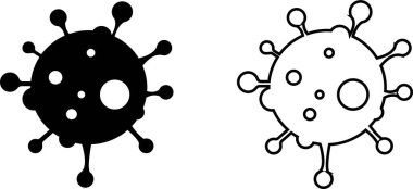 Virüs ve bakteri ikonu ayarlandı. Sağlık eğitimi için izole edilmiş vektör koleksiyonu posteri. Patojenik bakteri virüsleri ve mikroplar. Renkli bakteri tipi mikroorganizma enfeksiyonu.