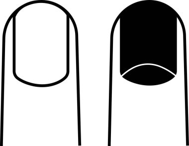 Çivi simgesi seti. Parmak vektör koleksiyonu şeffaf arkaplanda izole edildi. Moda tırnakları tarzı trendler. Güzellik salonundaki kadın manikür yaptırıyor. Sahte tırnak cilası tasarımı şablonları