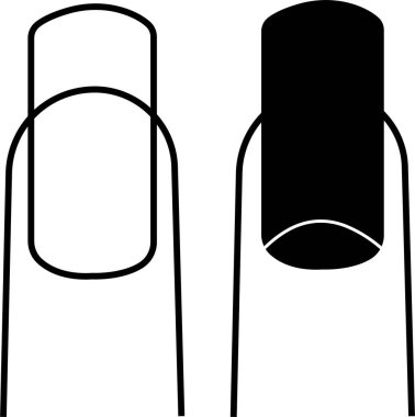 Çivi simgesi seti. Parmak vektör koleksiyonu şeffaf arkaplanda izole edildi. Moda tırnakları tarzı trendler. Güzellik salonundaki kadın manikür yaptırıyor. Sahte tırnak cilası tasarımı şablonları