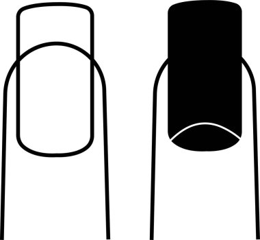 Çivi simgesi seti. Parmak vektör koleksiyonu şeffaf arkaplanda izole edildi. Moda tırnakları tarzı trendler. Güzellik salonundaki kadın manikür yaptırıyor. Sahte tırnak cilası tasarımı şablonları