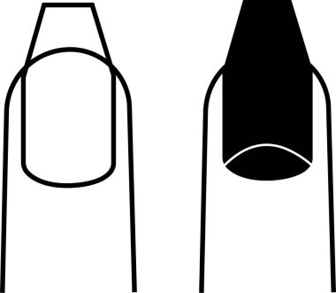 Çivi simgesi seti. Parmak vektör koleksiyonu şeffaf arkaplanda izole edildi. Moda tırnakları tarzı trendler. Güzellik salonundaki kadın manikür yaptırıyor. Sahte tırnak cilası tasarımı şablonları