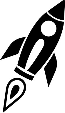 Uzay gemisi simgesi. Roket vektör sembolü şeffaf arkaplanda izole edildi. Roket gemisi astronotu, uzay gemisi, teknoloji, uçuş için hızlı hız artırıcı. Uygulama ve Web için Element.