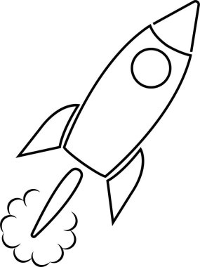 Uzay gemisi simgesi. Roket vektör sembolü şeffaf arkaplanda izole edildi. Roket gemisi astronotu, uzay gemisi, teknoloji, uçuş için hızlı hız artırıcı. Uygulama ve Web için Element.