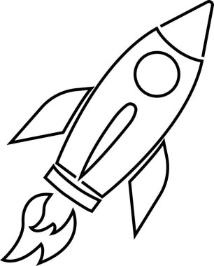 Uzay gemisi simgesi. Roket vektör sembolü şeffaf arkaplanda izole edildi. Roket gemisi astronotu, uzay gemisi, teknoloji, uçuş için hızlı hız artırıcı. Uygulama ve Web için Element.
