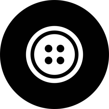 Şeffaf arkaplanda düğme simgesi izole edilmiş, elbise dikme aracı giysi tasarım sembolü çizim vektör grafik şablonu paketi, düz çizgi biçimi ana hatları minimal element