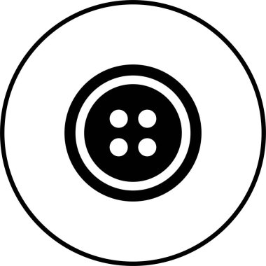 Şeffaf arkaplanda düğme simgesi izole edilmiş, elbise dikme aracı giysi tasarım sembolü çizim vektör grafik şablonu paketi, düz çizgi biçimi ana hatları minimal element