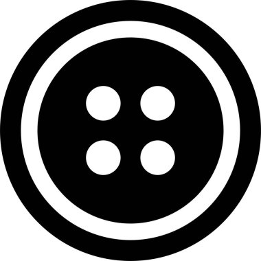 Şeffaf arkaplanda düğme simgesi izole edilmiş, elbise dikme aracı giysi tasarım sembolü çizim vektör grafik şablonu paketi, düz çizgi biçimi ana hatları minimal element