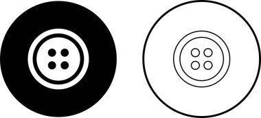 Düğme simgesi koleksiyon grubu şeffaf arkaplan üzerinde izole edilmiş, dikme aracı giysi giysi tasarım sembolü çizim vektör grafik şablon paketi, düz çizgi biçimi asgari element