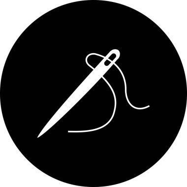 Şırınga ve iplik simgesi şeffaf arkaplan üzerinde izole edilmiş, dikiş aracı nakış işleme sembolü tasarım vektör grafik paketi, düz çizgi biçimi ana hatları ögesi