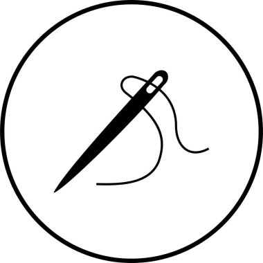 Şırınga ve iplik simgesi şeffaf arkaplan üzerinde izole edilmiş, dikiş aracı nakış işleme sembolü tasarım vektör grafik paketi, düz çizgi biçimi ana hatları ögesi