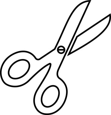 Şeffaf arkaplanda makas simgesi izole edilmiş, berber terzilik el işi dikiş sanatı sembolü illüstrasyon tasarım vektör grafik şablon paketi, düz çizgi biçimi ögesi