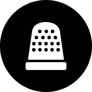 Şeffaf arkaplanda yüksük simgesi izole edilmiş, dikiş aracı koruma parmak sembolü illüstrasyon tasarım vektör grafik şablonu paketi, düz çizgi biçimi ana hatları minimal