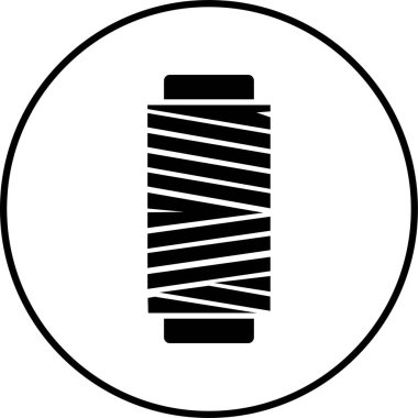 İp makarası simgesi şeffaf arkaplan üzerinde izole edilmiş, iplik bobbin nakış işleme aracı sembolü illüstrasyon tasarım vektör şablon paketi, düz çizgi biçimi ana hatları