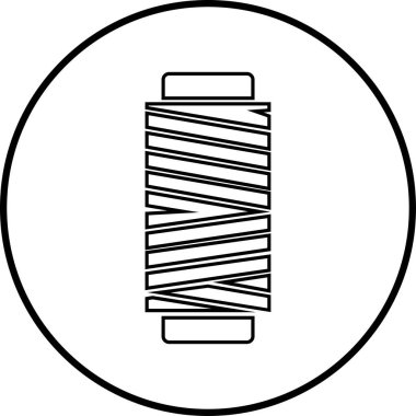 İp makarası simgesi şeffaf arkaplan üzerinde izole edilmiş, iplik bobbin nakış işleme aracı sembolü illüstrasyon tasarım vektör şablon paketi, düz çizgi biçimi ana hatları