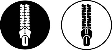 Fermuar simgesi koleksiyon grubu, zip ligener sembolü illüstrasyon tasarım vektör grafik şablon paketi, giysi giysisi giysisi siyah yassı minimal çizgi dış hatları elementi