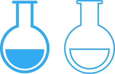 Test tüpü simgesi seti. Kimya, laboratuvar ve tıbbi tasarım element vektör koleksiyonu şeffaf arka planda izole edildi. Bilim, eczane, deney şişesi, tıbbi cam, uygulama ve web sitesi şişesi kavramını kabul edin.