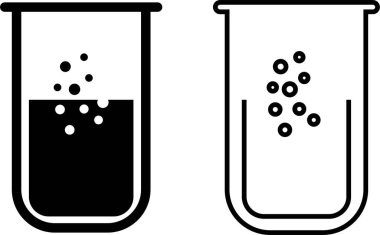 Test tüpü simgesi seti. Kimya, laboratuvar ve tıbbi tasarım element vektör koleksiyonu şeffaf arka planda izole edildi. Bilim, eczane, deney şişesi, tıbbi cam, uygulama ve web sitesi şişesi kavramını kabul edin.