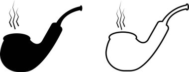 Tütün boruları simgesi seti. Sigara vektörü logosu tasarımı. Şeffaf arka planda izole edilmiş Tütün Borusu silueti koleksiyonu. Genellikle yaşlı insanlar tarafından içilen eski moda bağımlılık aracı sigara.