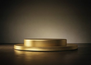 Klasik ve zarif stüdyo altın podyum, klasik ürün sahnesi, 35 mm film.