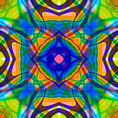 Psikedelik arkaplan, klasik soyut, prizmatik polisimetrik iz sürme koleksiyonu seramik seramik tarzı.