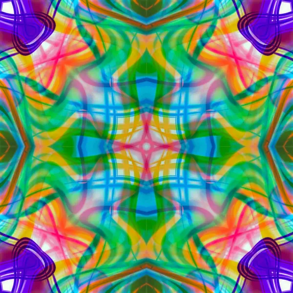 stock image Psychedelic background, vintage abstract, prismatic polysimmetric tracery collection ceramic tile style.