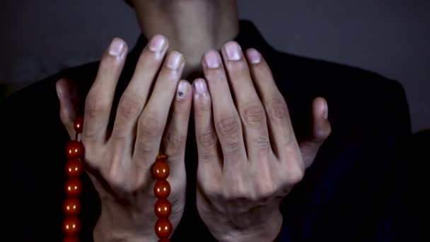 Muslime Beten Allah Vergebung Islamisches Dua Videomaterial Ein Junge Betet — Stockvideo