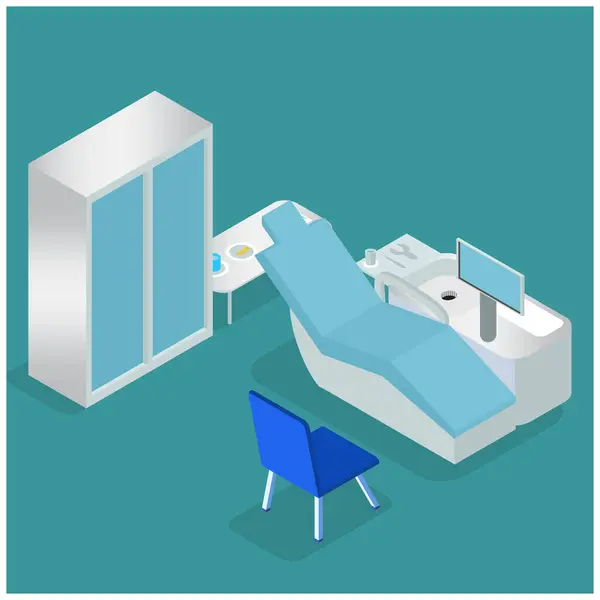 stock vector isometric vector concept of dental examination room,  Suitable for Diagrams, Infographics, And Other Graphic Related Assets