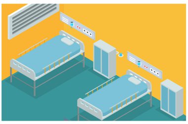 İllüstrasyon gençleri, yerleşik vektör çizimleri için bakım sağlayan canlı izometrik bileşim tesislerine yardımcı olmuşlardır - Vektör