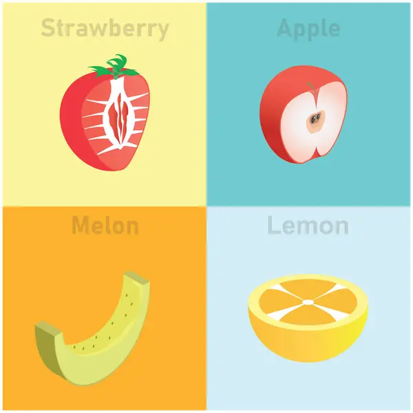Illustration Von Isometrischen Tropischen Früchten Vektor Set Icon Illustration Vektor — Stockvektor