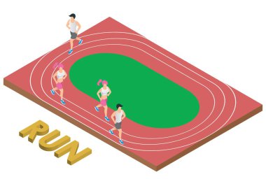 Vector Illustration Stadyumu Etkinlik yarışı. Spor ayakkabıları. Sürat koşusunu izole edilmiş beyaz arkaplanda çalıştır