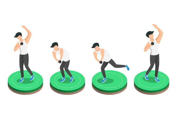 Athletic sport isometric illustration, suitable for diagrams, picture books and digital assets
