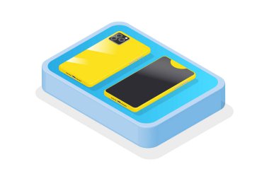 Mükemmel Vücutlu Isometric Mockup Telefon Çizimi, Diyagramlar, Bilgigrafikler, Oyun Varlığı ve Diğer Grafiksel İlişkili Varlıklar İçin Uygun