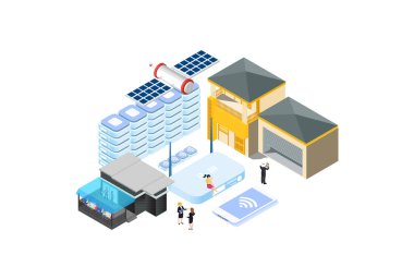 Modern Isometric Broadband Internet Sağlayıcı İllüstrasyonu, Web Afişleri, Diyagramlar, Infographics, Kitap İllüstrasyonu, Oyun Varlığı ve Diğer Grafik İlgili Varlıklar İçin Uygun