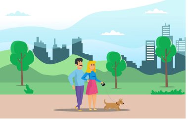 Parkta fiziksel aktivite yapan genç insanlar, koşuyorlar, bisiklete biniyorlar ve köpeği getiriyorlar, sağlıklı yaşam tarzı Diyagramlar, Bilgibilimler ve diğer grafikler için uygunlar.