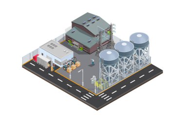 Modern Isometric Vektör izometrik petrol alanı simgesi, Diyagramlar, Infografikler, Kitap İllüstrasyonu, Oyun Varlığı ve Diğer Grafiksel İlgili Varlıklar İçin Uygun