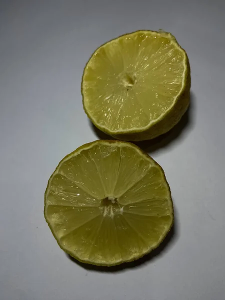 Fresh Lemon White Background — Stock Photo, Image