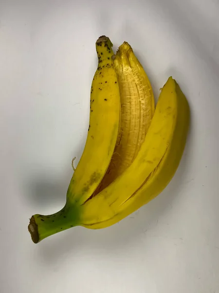 Casca Banana Fundo Branco — Fotografia de Stock