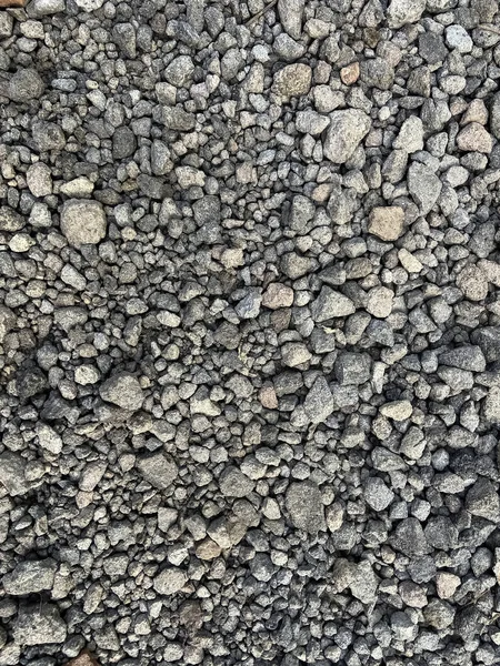 Malé Tmavé Kameny Kamenité Štěrkové Cestě — Stock fotografie