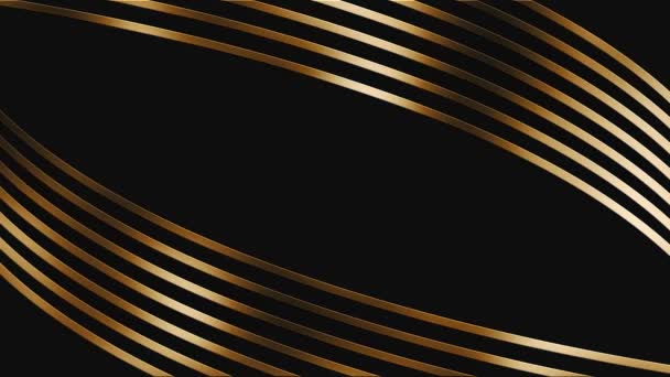 Розкішний Фон Золотими Чорними Смугами Відкриття Презентації — стокове відео