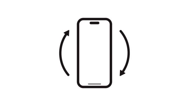 Teléfono Móvil Gire Animación Establecida Rotación Del Dispositivo Estilo Línea — Vídeo de stock