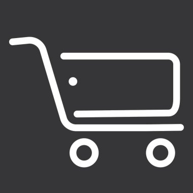 Siyah çizgili ve beyaz arka planı olan bir alışveriş arabası..