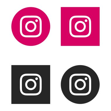 Kamera Simgesi İllüstrasyonu: Pembe ve Siyah Çeşitlemeler