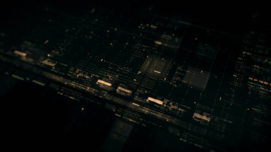 Gelişmiş hareket grafiksel fütüristik kullanıcı arayüzü Holografik füzyon parçacıkları makine simülasyonu yerçekimsel alanlar enerji parçacıkları dalga ve dijital veri telemetrisi ile baş ekran yukarı