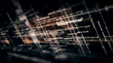 Fütürist dijital hareketli soyut matris siber ortamı dijital arkaplan için büyük veri analitik yapay zeka simülasyonu